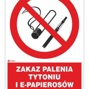 Znak ochrony PPOŻ. „Zakaz palenia tytoniu i ZZ-12P5