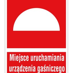 Znak ochrony PPOŻ Miejsce uruchamiania urządzenia gaśniczego ZZ-18P