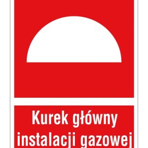 Znak ochrony PPOŻ Kurek główny instalacji gazowej ZZ-20P