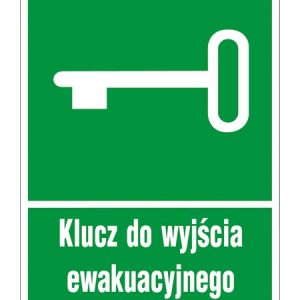 Znak ewakuacyjny Klucz do wyjścia ewakuacyjnego ZZ-21E