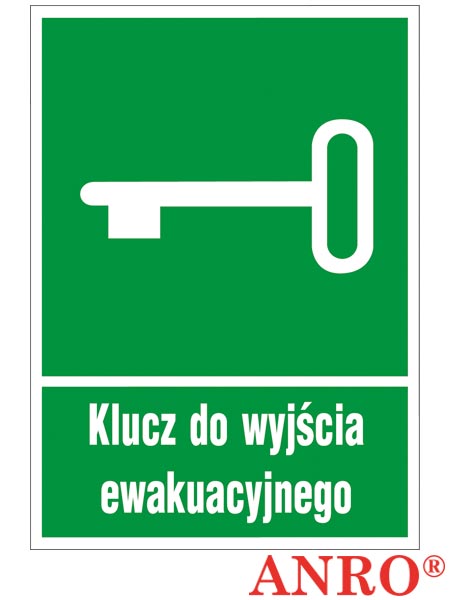 Znak ewakuacyjny Klucz do wyjścia ewakuacyjnego ZZ-21E