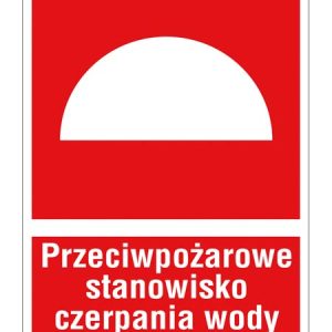 Znak ochrony PPOŻ Przeciwpożarowe stanowisko czerpania wody ZZ-23P