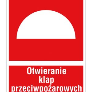 Znak ochrony PPOŻ Miejsce otwierania klap przeciwpożarowych ZZ-25P
