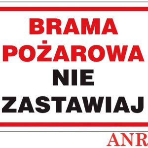 Znak ochrony PPOŻ Brama pożaro ZZ-42P