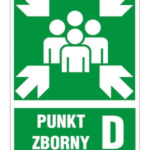 Znak ewakuacyjny Punkt zborny D ZZ-57E