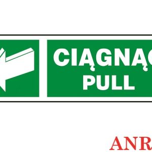 Znak ewakuacyjny „Ciągnąć Pull” Z-34E