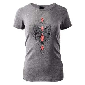 Damska Koszulka LADY CLORI HI-TEC DARK GREY MELANGE / HOT CORAL CASUAL