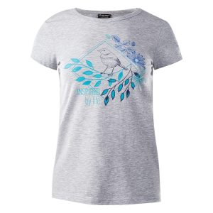 Damska Koszulka LADY BIRD HI-TEC LIGHT GREY MELANGE CASUAL