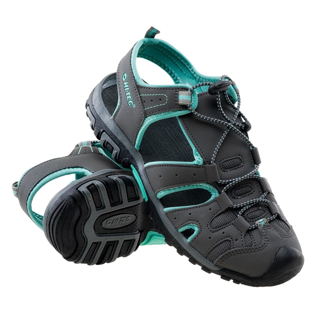 Damskie Sandały MERITO WO'S HI-TEC MID GREY/TURQUOISE TURYSTYKA - obrazek 4