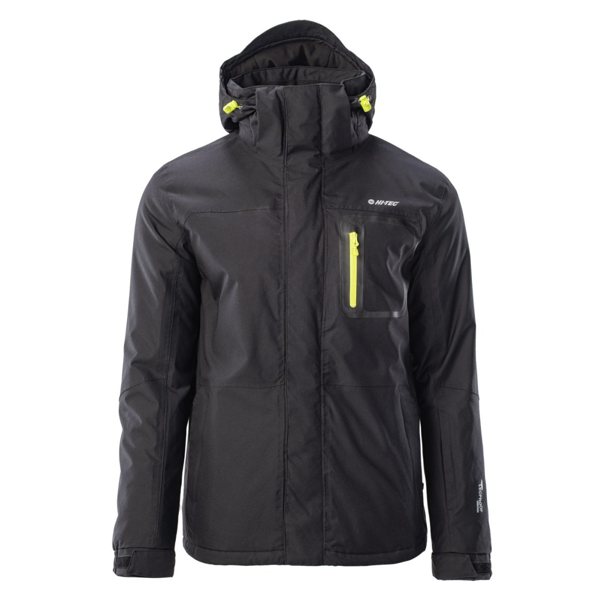 Męska Kurtka ocieplana BICCO II HI-TEC BLACK/YELLOW GREEN NARCIARSTWO