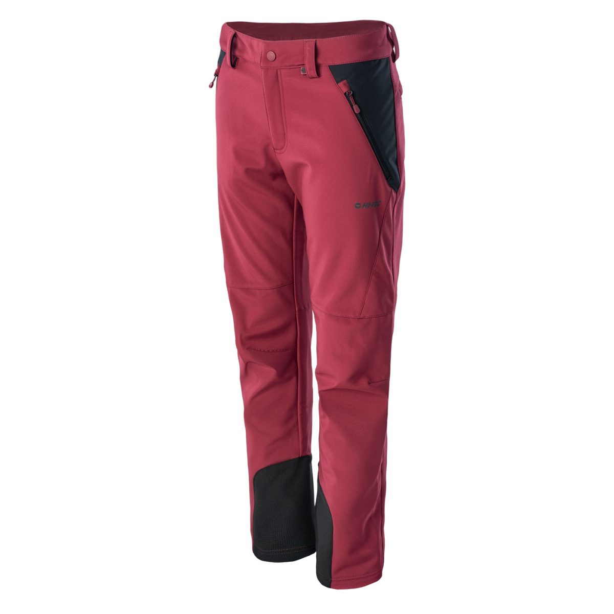 Damskie Spodnie LADY ASTONI HI-TEC RUMBA RED/ANTHRACITE SOFTSHELL TURYSTYKA - obrazek 2