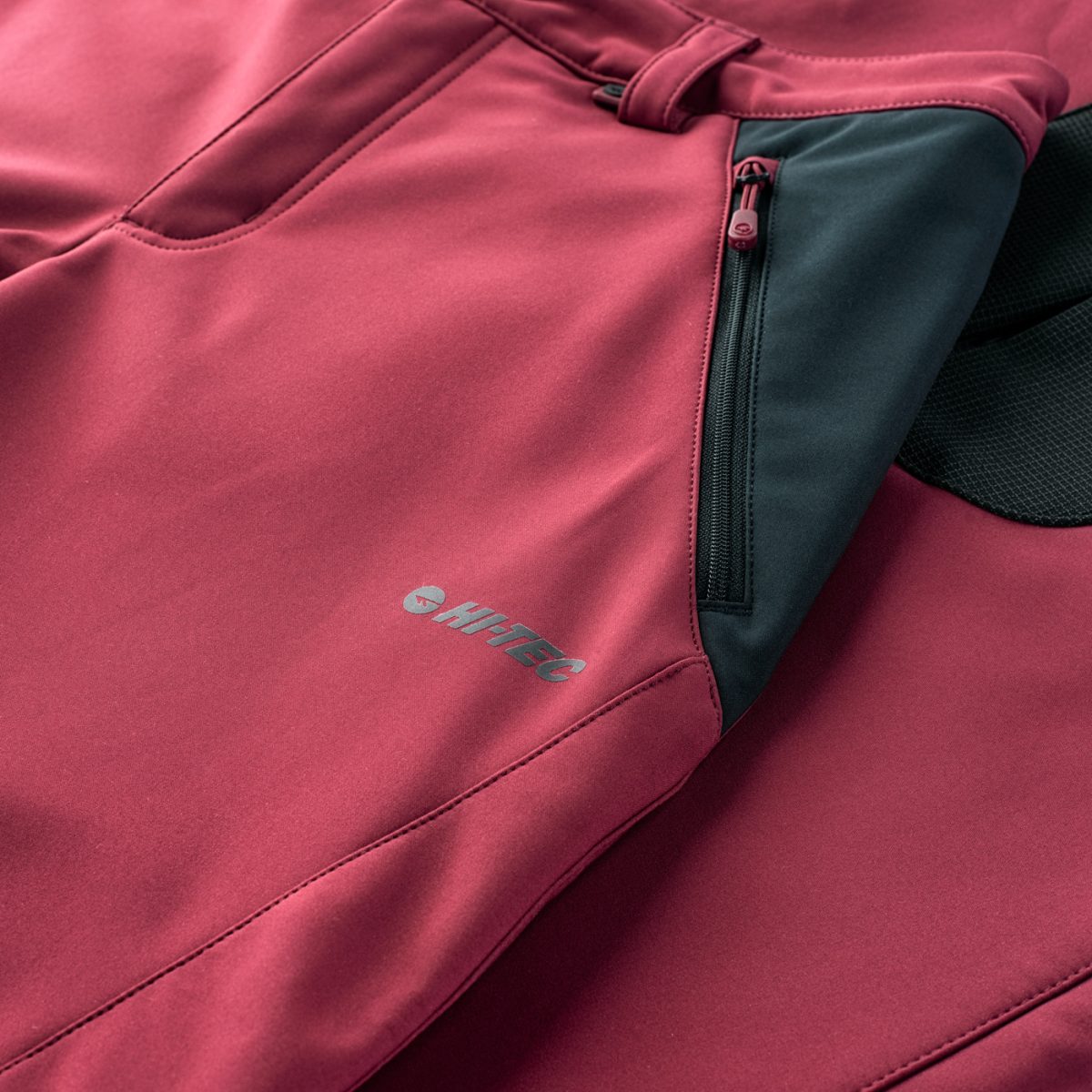 Damskie Spodnie LADY ASTONI HI-TEC RUMBA RED/ANTHRACITE SOFTSHELL TURYSTYKA - obrazek 4