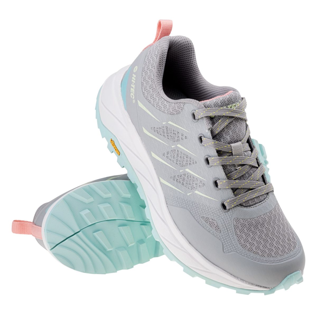 Damskie Buty HIMALCHI V WO'S HI-TEC LIGHT GREY/LIME GREEN/CORAL/MINT TURYSTYKA - obrazek 5