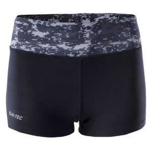 Damskie Spodenki LADY ISIA HI-TEC BLACK/BLACK PATTERN  TRENING
