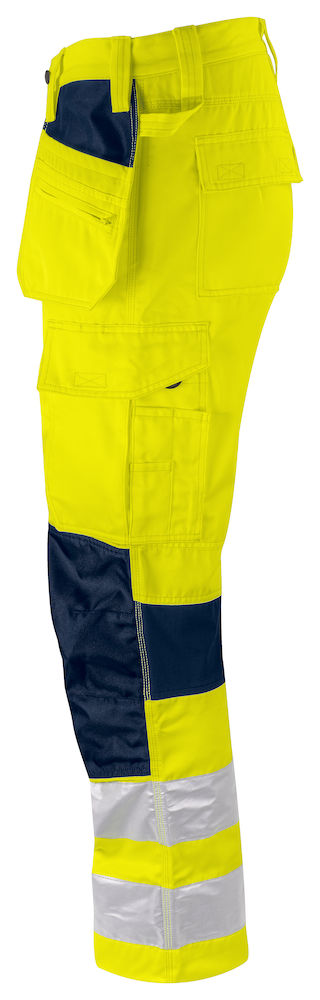 SPODNIE DO PASA ZE STRETCHEM - EN ISO 20471 KLASA 2 6570 PROJOB YELLOW/ NAVY - obrazek 2