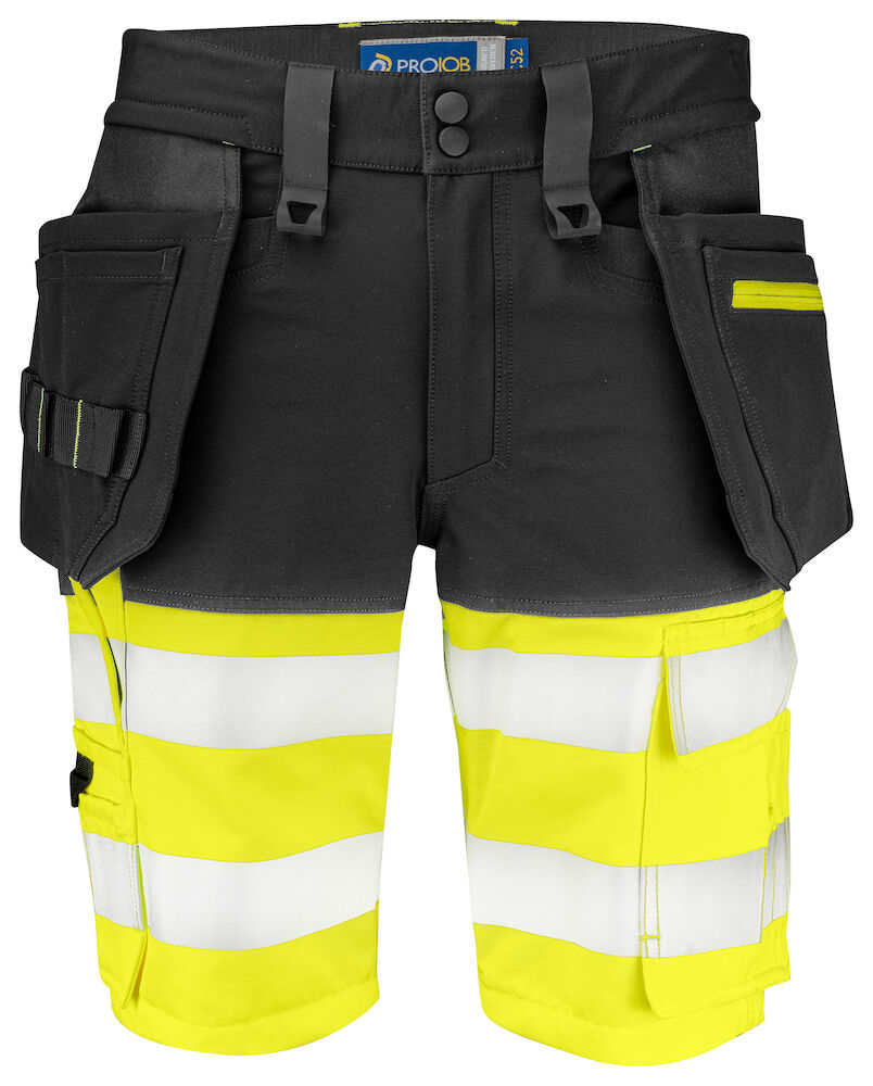 KRÓTKIE SPODENKI EN ISO 20471 KLASA 1 6580 PROJOB YELLOW/ BLACK