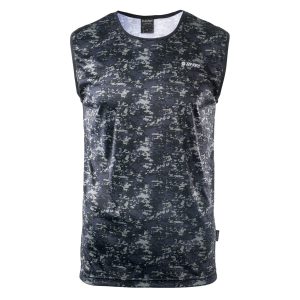 Męska koszulka bez rękawów TADMOR III HI-TEC BLACK PIXEL CAMO PRINT TRENING