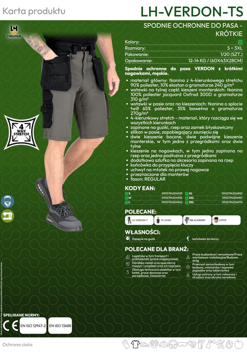 SPODENKI KRÓTKIE LEBBER HOLLMAN LH-VERDON-TS Z ELASTYCZNE - obrazek 8