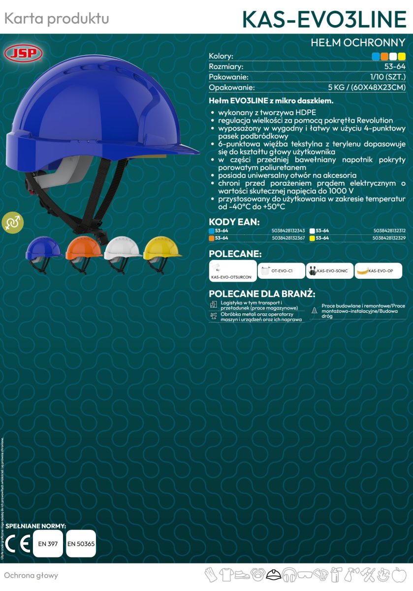 KASK DO PRAC NA WYSOKOŚCI JSP EVO3LINE - obrazek 5